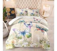 Couette 260X230 Papillon Minimaliste Couette Chaude, Édredon 200Gsm pour 4 Saisons, Couette Imprimée en Microfibre 260X230 pour Hiver Et Automne, Hypoallergénique, Literie