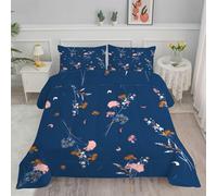 Couette 260x240 Bleu ThèMe Couette 4 Saisons Couette été 240x260 - Couette Imprimée 240x260 avec Motif de Fleurs Couette sans Housse - Lavable en Machine Couette et 2 Taie d'oreiller
