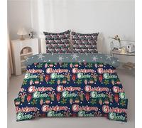 Couette 260x240 cm NoëL - Couette Imprimée LumièRes 4 Saisons en Microfibre Duvet 240x260 Legere et Chaud, Edredon Gris pour Lit 2 Personnes avec 2 Taies d'oreiller 65x65 cm