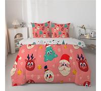 Couette 260x240 cm PèRe NoëL - Couette Imprimée Wapiti 4 Saisons en Microfibre Duvet 240x260 Legere et Chaud, Edredon Rose pour Lit 2 Personnes avec 2 Taies d'oreiller 65x65 cm