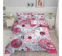 Couette 260x240 Couette 4 Saisons Couette été 240x260 - Couette Imprimée 240x260 avec Motif de Fleurs Couette sans Housse - Lavable en Machine Couette et 2 Taie d'oreillerViolet