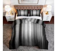 Couette 4 Saisons 240 x 220 cm Sans Housse, Édredon Abstrait Vertical Noir Et Blanc Rayures Hiver et Été Chaude et Moelleuse, Moderne Couette Hypoallergénique Linge de Lit avec Taies d'oreiller