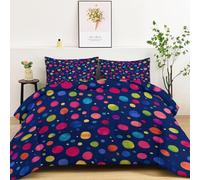 Couette 4 Saisons Avec Housse De Couette 3 Pièces 155 x 220 cm Minimalisme Motif À Pois Édredon Doux En Microfibre, Pour L’Hiver Et L’Été, Pour Adultes, Enfants Et Personnes Allergiques, Couleur