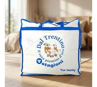 Couette 4 Saisons Trentino - 2 couettes séparables, Duvet d’oie 50% Duvet 50% plumettes, Cassette, enveloppe 100% Coton, certifiée Oeko-TEX - 155x200