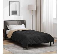 Couette (4 saisons) - VIDAXL - Duvet Complet - Noir et taupe - Microfibre - 200 x 135 cm