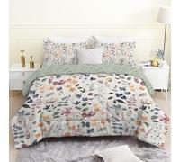 Couette 90x190 Enfant Feuilles colorées Couette sans Housse Lavable Style forêt 1 Personne Imprimée Édredon Chaude, Décoration - Edredon Microfibre Douce, 2 Taies d'oreiller 65x65 YUa14