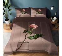 Couette 90x190 Enfant Rose Rose Couette sans Housse Lavable Nature 1 Personne Imprimée Édredon Chaude, Décoration - Edredon Microfibre Douce, 2 Taies d'oreiller 65x65 YUb194