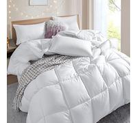 Couette alternative en duvet extra chaude pour l'hiver - Couette en fibre lourde toutes saisons avec languettes d'angle - Extérieur en microfibre brossée ultra douce - 269 x 228,6 cm - Blanc