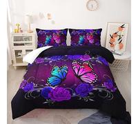 Couette Animaux Rose Bleu Edredon Polyester Couette Epaisse Respirante Couette Tres Chaude Edredon Duvet Lavable Édredon 4 Saisons Couette Chaude + 2 Taies d'oreiller(50x75cm) 140x200cm