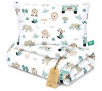 Couette bébé sans housse coton Set oreiller pour lit maternelle crèche | 50x70 cm parure couverture pour enfant crèche toutes saisons garnissage léger doux Oeko Tex Afrique
