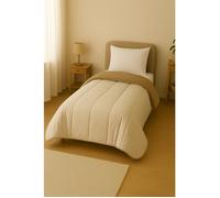 Couette Bicolore Beige/Sable - 140 x 200 - MI SAISON - MORTREUX