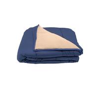 Couette Bicolore Bleu Marine/Beige - 1 personne 140x200 - MI SAISON - MORTREUX