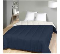 Couette Bicolore Bleu Marine / Beige - 1 personne -LEGERE - MORTREUX