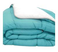 Couette Bicolore Bleu Vert / Gris - 2 personnes - MI SAISON - MORTREUX