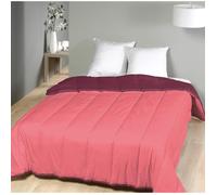 Couette Bicolore Bordeau/Corail - 1 personne - ULTRA LEGERE - MORTREUX