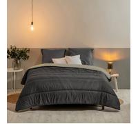 Couette bicolore imprimée chaude 140x200cm pour Lit 90x190cm Chaleureuse - Réversible - Microfibre douce - BLEU CALIN