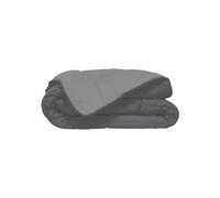 Couette bicolore Polyester Acier/Argent 240 x 260 cm - POYET MOTTE - Gamme CALGARY