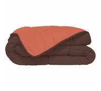 CALGARY Couette chaude Microfibre 400g/m² Chocolat & Corail 140x200cm