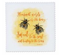 Couette carr e 3dRose 6 x 6 pouces avec citation biblique sur les abeilles