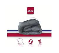 Abeil Couette chaude bicolore – 240 x 260 cm – Blanc et gris