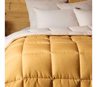 Couette Chaude Double Face 100% Polyester-Fibre Jaune Ocre 160x220 Cm