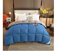 Couette chaude et douce 400g-m2 hypoallergénique Bicolore Bleu et Gris Reversible 150x200cm