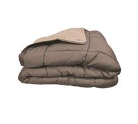 Couette Chaude Microfibre 400 Gr/M² Calgary Taupe & Lin 200x200cm Multicolore