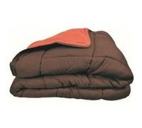 Couette chaude Microfibre 400 gr/m2 CALGARY Chocolat + Corail 220x240cm Marron G