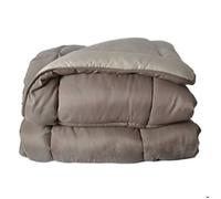 Couette chaude microfibre bicolore 400 gr/m2 Taupe 240x220 cm