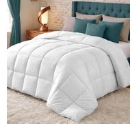 Couette Chaude Utopia Bedding Sans Housse, 140x200 cm, 370 g/m², Blanc | Couette Épaisse Et Moelleuse, Matelassage À Carreaux, Lavable En Machine Et Idéale Pour Les Nuits Fraîches.