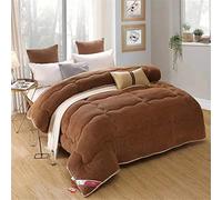Couette/Couette en Velours d'agneau à Double Face épaississante pour l'hiver, 100% Microfibre Et Poids De Remplissage 3000 G, Respirante Et Agréable pour La Peau (Marron,150x200cm 2.5kg)