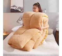 Couette D’Hiver en Cachemire D’Agneau, Couette D’Hiver Moelleuse en Velours D’Agneau De Luxe Super Doux, Couette en Laine Chaude Anti-Allergique épaissie, A, 150×200cm(1.5kg)