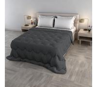 Couette d’Hiver WaterWashed, Taille matrimoniale 250×260 cm, Made in Italy, Duvet rembourré 300 g, Couverture Lavable sans Repassage - Couleur Gris FONCÉ.