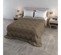 Couette d’Hiver WaterWashed, Taille matrimoniale 250×260 cm, Made in Italy, Duvet rembourré 300 g, Couverture Lavable sans Repassage - Couleur Noisette.