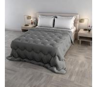 Couette d’Hiver WaterWashed, Taille matrimoniale 250×260 cm, Made in Italy, Duvet rembourré 300 g, Couverture Lavable sans Repassage - Couleur Gris Clair.