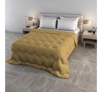 Couette d’Hiver WaterWashed, Taille matrimoniale 250×260 cm, Made in Italy, Duvet rembourré 300 g, Couverture Lavable sans Repassage - Couleur Ocre.