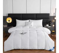 Couette de style hôtel Queen KingLightweight moelleux, confortable et respirante, douce couette d'hiver très chaude, couverture de couette 220x240 BLANC