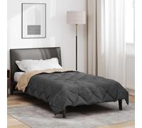 Couette d'été anthracite et taupe 200 x 135 cm en microfibre légèrement respirante avec motif matelassé, lavable, certifié Öko-Tex Standard 100, idéale pour les climats chauds et les personnes
