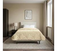 Couette d'été crème 140 x 220 cm en microfibre polaire respirante pour l'intérieur Facile à laver Hypoallergénique Couette chaude toute l'année