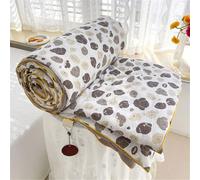 Couette d'été en Coton Lavé Double Gaze, Fibre de Soja Polyester Léger, Floral Dinosaure Duvet Respirant pour Toutes Saisons, Lavable en Machine pour Lit Simple, Double (Couleur 6, 110x150 cm)