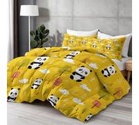 Couette d'été en Microfibre 200 x 200 cm Lavable Couette Ete Legere et Fine Panda, Arbre, Nature Douce et Confortable Légère et Respirante Couverture Floral Campagne FraîcheurJaune Moutarde