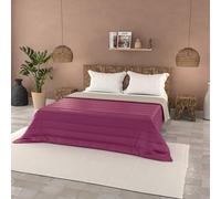 Couette d'été en Microfibre Couleur Unie, Basic, Fuchsia/Gris Clair, 250x240cm