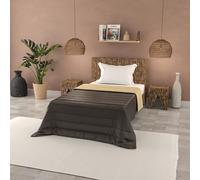 Couette d'été en Microfibre Couleur Unie, Basic, Marron/Crème, 200x240cm