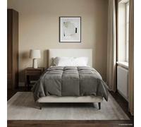 Couette d'été gris clair 135 x 200 cm en microfibre légère respirante avec design en tissu double face pour un climat chaud et un sommeil confortable dans la chambre à coucher - Certifié Oeko-Tex