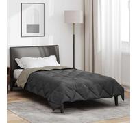 Couette d'été gris clair et anthracite 200 x 140 cm en microfibre légère respirante avec motif matelassé pour climat chaud, lavable en machine, certifiée Oeko-Tex Standard 100, idéale pour la chambre