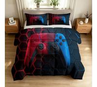 Couette D'été Légère et Fine 240 x 220 cm 3D Abstrait Géométrique Couette Réversible sans Housse Douce et Confortable, Respirante - Hexagone Ruche Manette Édredon Quilting, Lavable en Machine