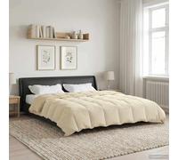 Couette d'été matelassée crème 200 x 220 cm microfibre respirante facilement lavable avec design matelassé pour un climat chaud et un sommeil confortable dans la chambre à coucher
