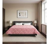 Couette d'été rose 220 x 240 cm en microfibre polaire respirante facilement lavable pour l'intérieur avec garnissage en fibres et certifié Oeko-Tex pour un sommeil rafraîchissant et polyvalent