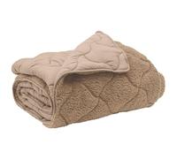 Couette d'été taupe 135 x 200 cm en microfibre polaire respirante facilement lavable pour l'intérieur avec garnissage en fibres certifiée Oeko-Tex pour un sommeil confortable