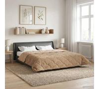 Couette d'été taupe 240 x 260 cm en microfibre et polaire en peluche respirante pour l'intérieur, légère et douce, facile d'entretien, certifiée Oeko-Tex, idéale comme couette et couette toute l'année